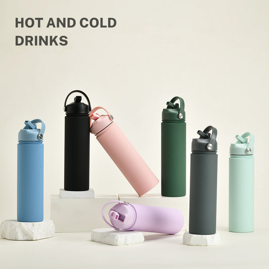 Insulated Stainless Steel Water Bottle with Straw Lid