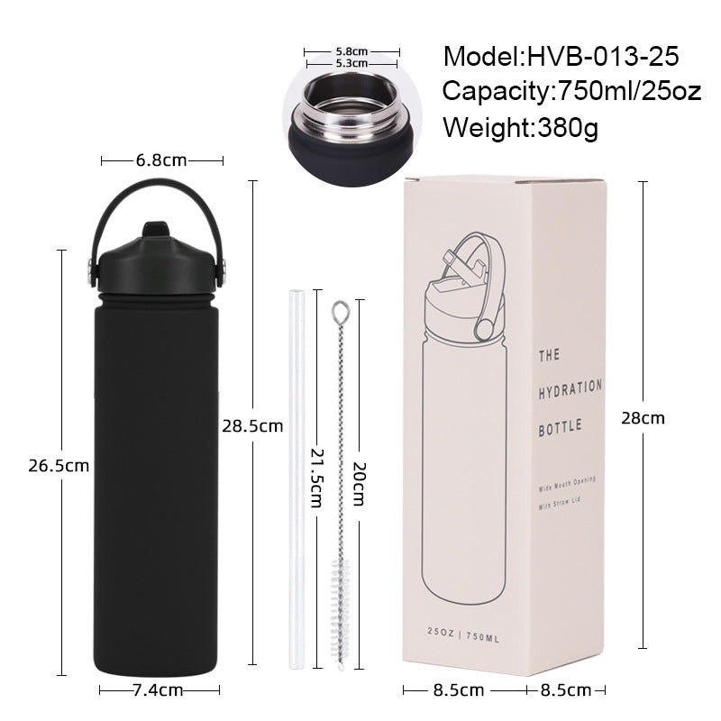 Insulated Stainless Steel Water Bottle with Straw Lid